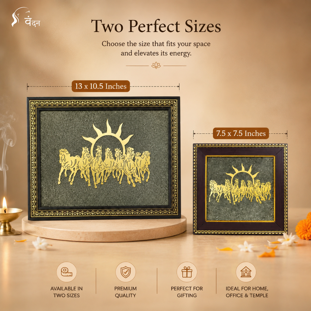 7 Horses on Raw Pyrite Frame
